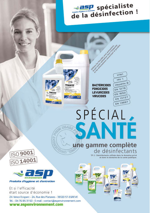 Gamme de désinfectants santé