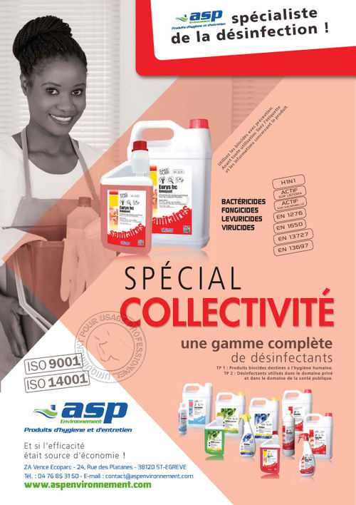 Désinfectants spécial collectivités